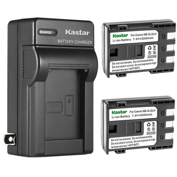 Kastar 2-Pack Battery and AC Wall Charger Replacement for Canon PowerShot S40, PowerShot S45, PowerShot S50, PowerShot S60, PowerShot S70, PowerShot S80, VIXIA HF R10 HFR10, VIXIA HF R100 HFR100