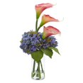 thumbnail image 1 of Nearly Natural 1607-BL Calla Lily & Hydrangea Artificial Arrangement - Blue, 1 of 1