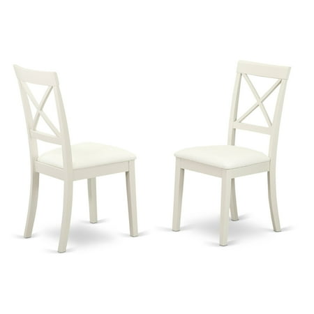 East West Furniture Boston X- Back Upholstered Dining Side Chair - Set of 2