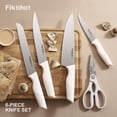 thumbnail image 3 of FIKSHOT 6-Piece Kitchen Knife Set with Built-in Sharpener, Dishwasher Safe High Carbon Stainless Steel Knife Set, Rust-Resistant, Silver, 3 of 8