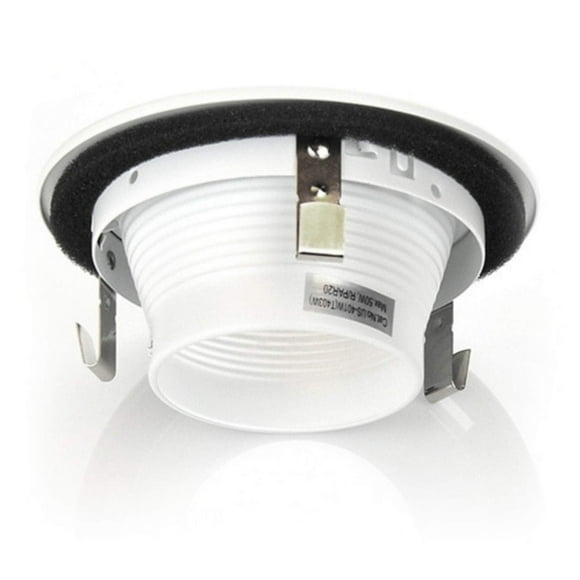 4 Inch Light White Stepped Baffle Trim - for 4" Recessed Can, Fits Halo/Juno Remodel Housing, Four Bros Lighting SB4/WHT, 6 Pack (White)