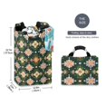 thumbnail image 2 of Yayeee Freestanding Laundry Hamper with Handle Collapsible Large Storage Basket for Clothes, Pink Geometric Flowers, 2 of 7