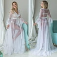 thumbnail image 4 of SUNSIOM Robe de Nuit Longue en Dentelle Col en V Profond pour Femmes, 4 of 5