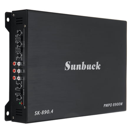 Sunbuck Car Power Amplifier, 4 Channel Stereo Power Amplifier Full Range, Class A/B Audio 12V Subwoofer for Auto Vehicle