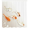 thumbnail image 3 of Ambesonne Animal Shower Curtain, Traditional Spotted Koi Fish, 69"Wx84"L, Orange Beige, 3 of 5