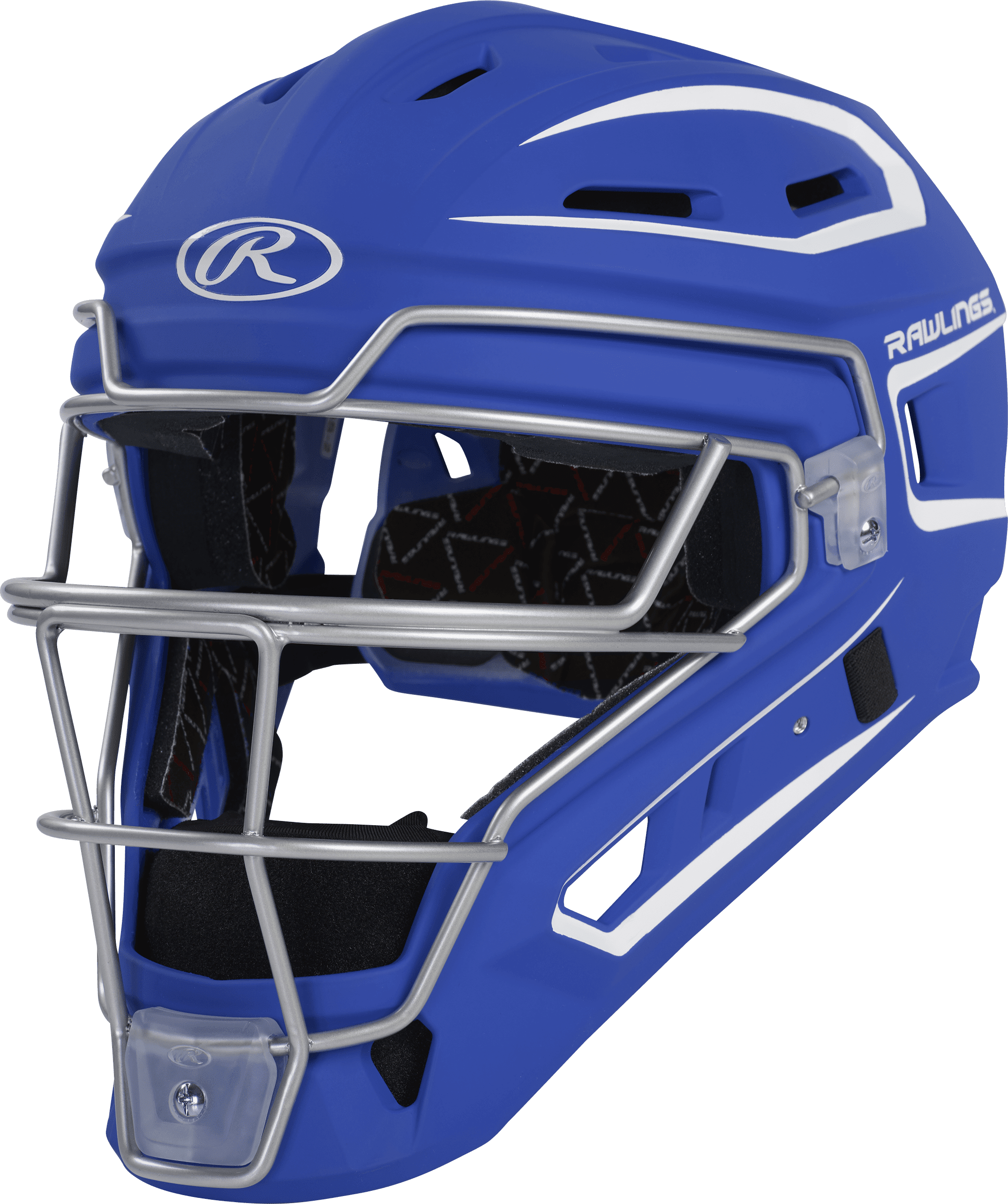 Rawlings Velo Baseball Senior Catcher's Helmet | Royal/White | Senior