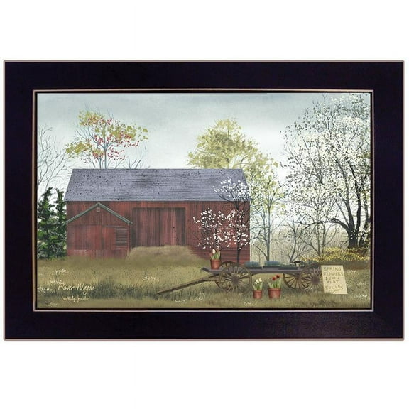 Flower Wagon by Billy Jacobs Printed Framed Wall Art Wood Multi-Color