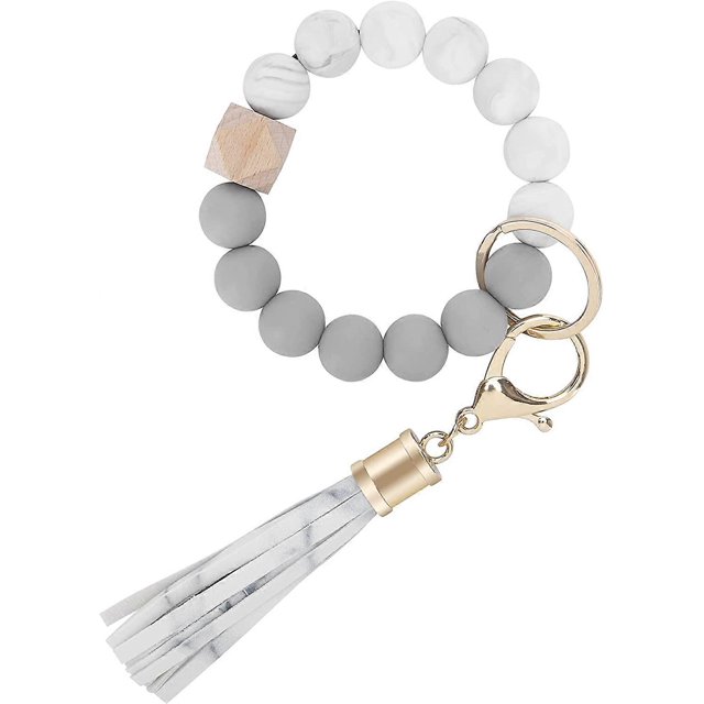Bracelet Porte-Clés Bracelet pour Femmes avec Perles en Silicone