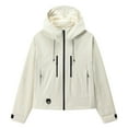 thumbnail image 2 of Jtjvou Lightweight Zip up Rain Coat for Women Windbreaker with Hood Plus Size Softshell for Hiking and Travel Summer Fall Raincoat Waterproof Active Outdoor Rain Jacket Beige XXL, 2 of 4