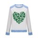 thumbnail image 2 of Mujeres de Manga Larga Tops Casual Cuello Redondo Día de San Patricio Impresión Denim Parche de Color Sólido Moda Superior, 2 of 5