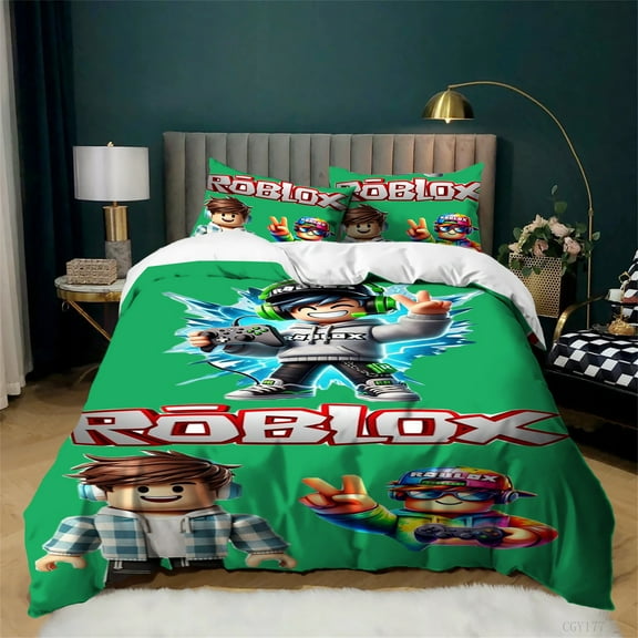 Game Roblox Duvet Cover Set Ultra Soft Comfortable Bedding Set 3 Pieces Quilt Cover 1 Duvet Cover with 2 Pillow Shams