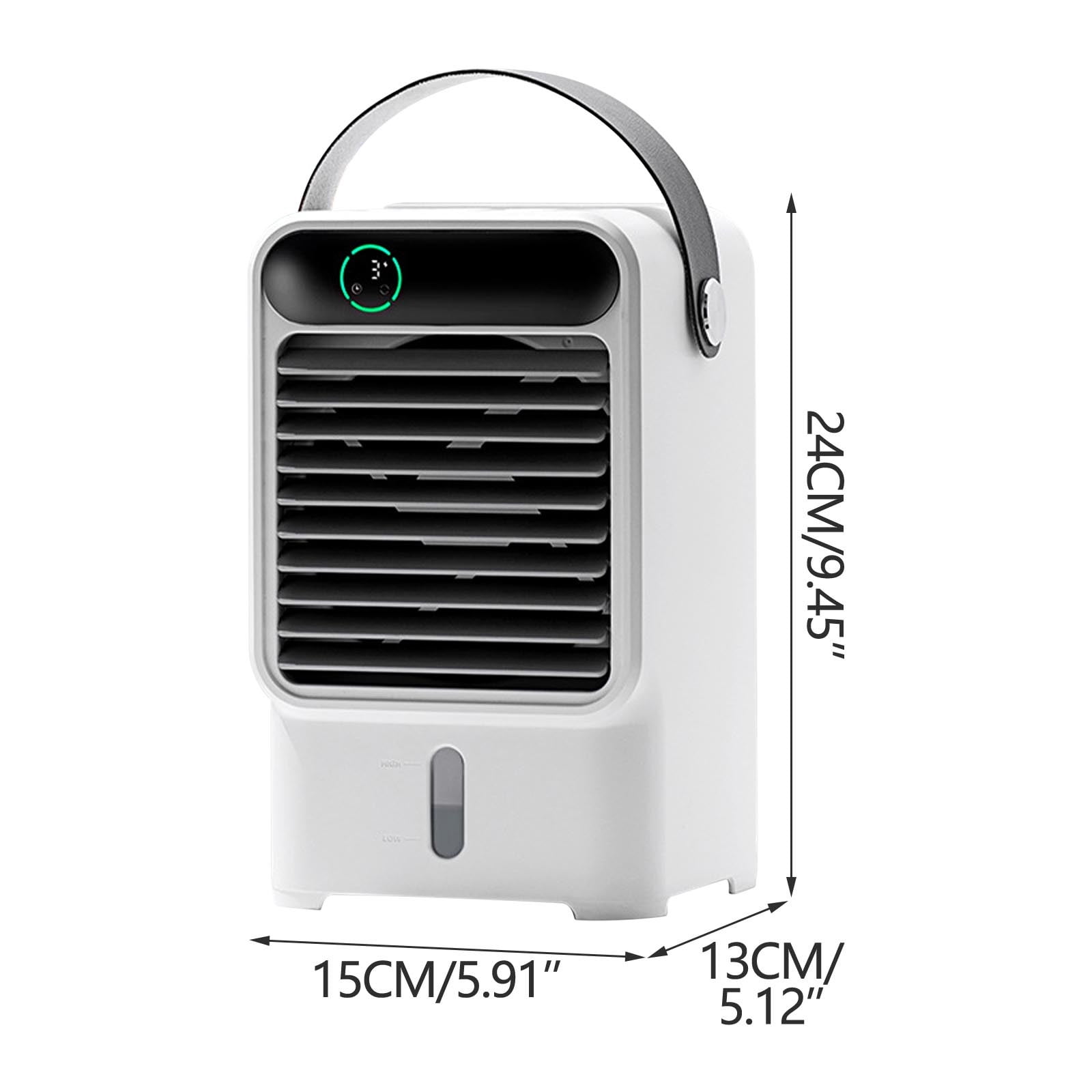 Portable Air Conditioner, Water Circulation Cooler, with Digital Display, 3 Settings, 500ml Capacity, Suitable for home and office use