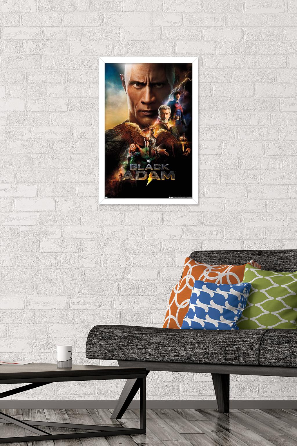 DC Comics Movie Black Adam - Group One Sheet Wall Poster, 14.725" x 22.375" Framed