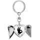 thumbnail image 1 of Ok gesto silueta patron Llavero de alas de ángel en forma de corazón, 1 of 3