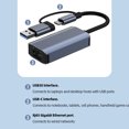 thumbnail image 2 of Adaptador convertidor Ethernet USB C/USB 3.0 Unidad libre para computadora portátil de escritorio Ndcxsfigh  Para estrenar, 2 of 7