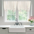 thumbnail image 4 of Brown Striped Vintage Tie Up Curtains 45 Inches Long, Kitchen Window Curtains Over Sink, Farmhouse Lines Modern Minimalist Small Window Curtains Balloon Curtains Valances for Bedroom/Cafe 34"x45", 4 of 8