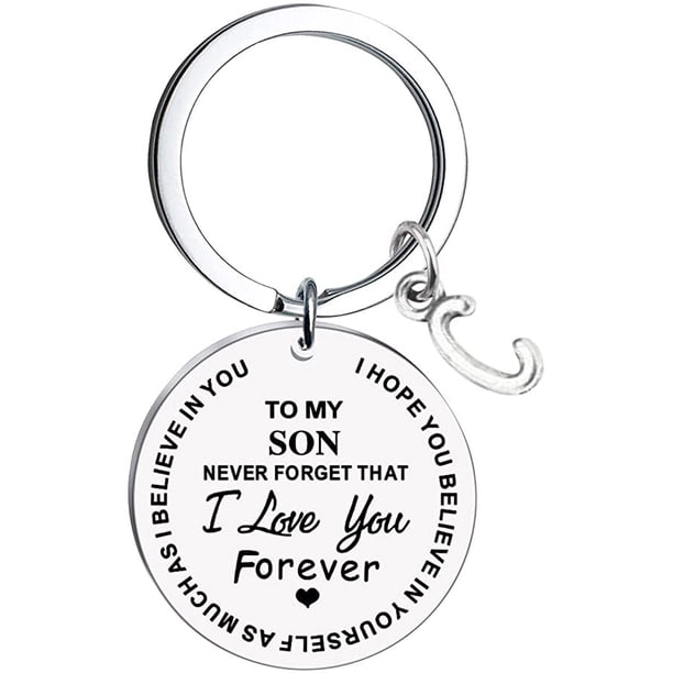 Censtreet To My Son Keychains Gift Inspirational Gifts from Mom Gift for Christmas Graduation Anniversaries Keychain Gifts