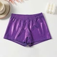 thumbnail image 2 of WAVSUF Girls Leggings Shorts Classic Fit Elastic Waist Comfort Soft Casual Summer Sports Shorts Purple Size 2, 2 of 10