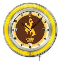 University of Wyoming 19" Double Neon Wall Clock