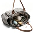 thumbnail image 5 of URSOFINE Canvas Multi-Pocket Tote Bag, Convertible Crossbody Shoulder Handbag for Work Travel Daily Use, Large Capacity Casual Messenger Bag with Detachable Strap, 5 of 8