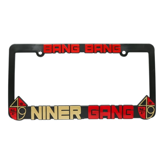 LP Frameworks Bang Bang Niner Gang for San Francisco 3D Raised License Plate Frame | 1 Pack Car License Plate Cover | Universal US Car License Plate Holder | Auto Accessories (Car, Truck and SUV)