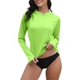thumbnail image 1 of Camiseta informal con capucha para mujer - Top de manga larga para primavera/otoño - Protección solar UPF 50+, cintura ajustada, 1 of 1