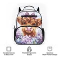 thumbnail image 6 of Jeiento Highland Cow 13.5 Inch Kids Backpack for Toddler Preschool, Lightweight School Bag for Boys 2-5, Bookbag with Adjustable Shoulder Straps, 6 of 7