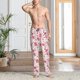 thumbnail image 2 of Balery Rose Flowers Pantalones de pijama para hombre, pijama ultraligero, pantalón de descanso-Small, 2 of 6