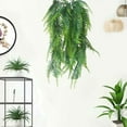 thumbnail image 4 of CHAO Planta Artificial Que Cae Aspecto Realista Helecho Artificial Tupido Planta Que Cae Verde Falsa 80 Cm Vid Artificial Decoración De Jardín Interior Al Aire Libre Cesta De Pared 2 Piezas, 4 of 5