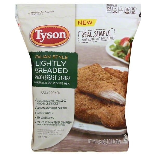 Tyson® Italian Style Lightly Breaded Chicken Breast Strips 24 oz. Bag