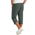 thumbnail image 6 of CIAKGIAF Shorts for Men Drawstring Elastic Waist Solid Rolled Cuff Capri Casual with Pockets Capri Shorts, 6 of 6