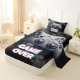 thumbnail image 2 of Homewish Modern Gaming Controller Twin Sheets,Game Over Print Bedding,Black,3-Piece,1 Fitted Sheet and 1 Pillowcase, 2 of 6