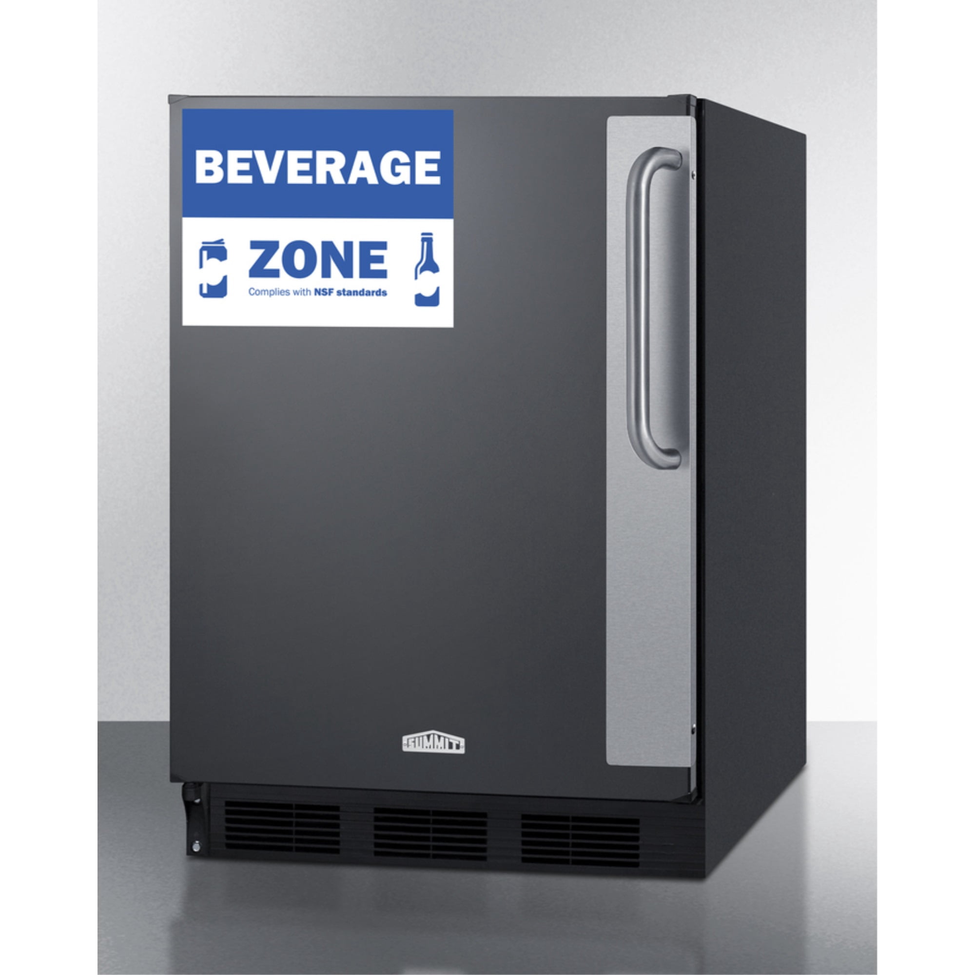 Commercial 5.5 cu.ft. beverage zone all-refrigerator with stainless steel handle