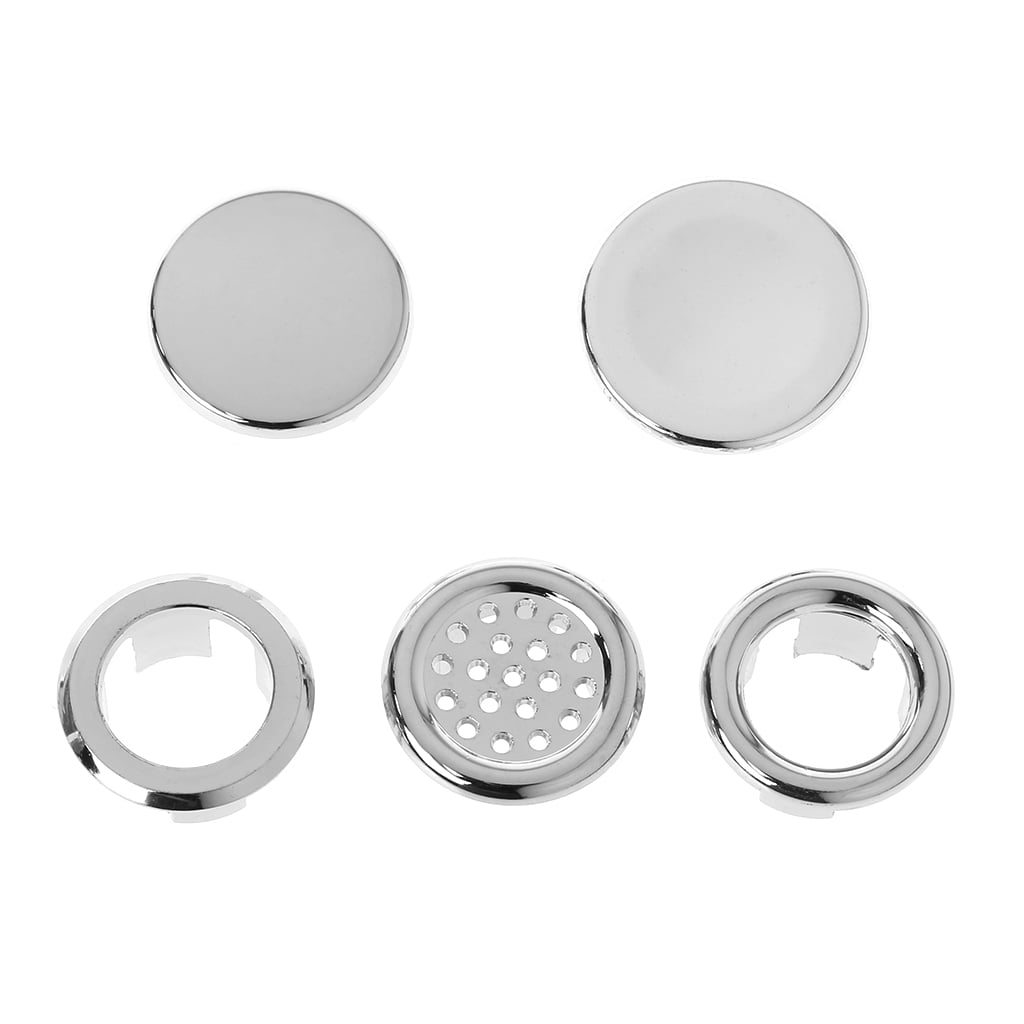 8X Bathroom Basin Sink Overflow Cover Ring Insert Chrome Hole Round Kitchen Caps 