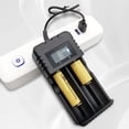 thumbnail image 4 of Cargador de batería 18650 de 2 ranuras, cargador de batería de iones de litio/litio de 4,2 V con cable USB, 4 of 8