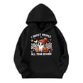 thumbnail image 4 of Little Boys Hoodie for Kids Sweatshirt Pullover Casual Loose Cute Print Long Sleeve Hoodie Casual Basic Pullover ,Size 5-6T , Black, 4 of 4