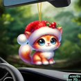 thumbnail image 1 of Sombrero navideño, lindos gatitos, decoraciones navideñas, colgante para decoracin de interiores de coches planos transfronterizos, llavero, colgante, colgante, colgante, 1 of 2