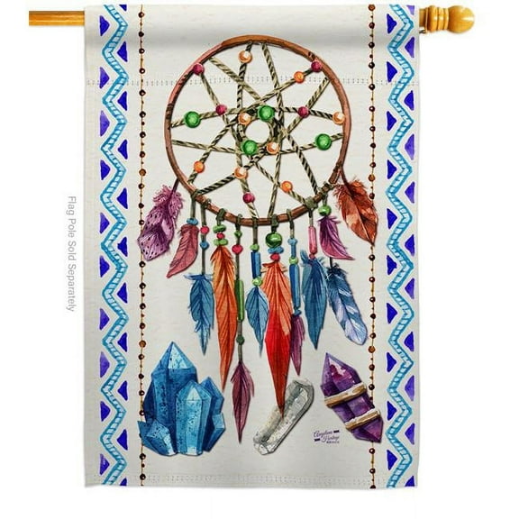Angeleno Heritage H137010-BO Dreamcatcher Country Living Southwest 28 x 40 in. Double-Sided Decorative Vertical House Flags for Decoration Banner Garden Yard Gift