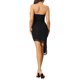 thumbnail image 3 of Vestido Midi Sin Mangas Inspire Chic para Mujer, Vestido de Fiesta con Volantes y Dobladillo Irregular, Color Negro, 3 of 5