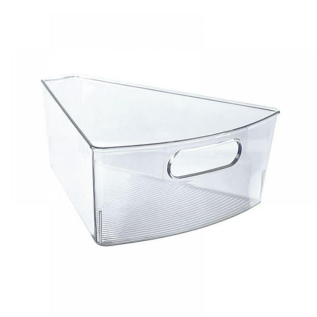 Stackable Plastic Food Storage Bins - Refrigerator Organizer With Handles For Pantry Fridge Freezer Kitchen Countertops Cabinets - Clear Can Organizer