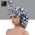 thumbnail image 4 of Gorro de noche de para mujer, gorro de doble capa, gorro para dormir, gorro de salón, cubierta para el cabello, gorro de quimioterapia, gorro de y negro SM SunniMix Gorro de mujer, 4 of 7