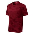 thumbnail image 5 of Mens Moisture Wicking CamoHex Polyester T-Shirt Deep Red XS, 5 of 8