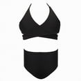 thumbnail image 5 of mgoYE Girl Swimsuit 10 12 Girls Bikini Set 2 Piece Swimsuit - Beach Sports Bathing Suit Scoop Neck Adjustable Straps Padded Kids Teen(Black,9-10 Years), 5 of 9