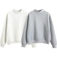 thumbnail image 1 of Two Piece Solid Color Fleece Lined For Women Loose And Thick Baseball With Small High Collar For Autumn And Winter., 1 of 6