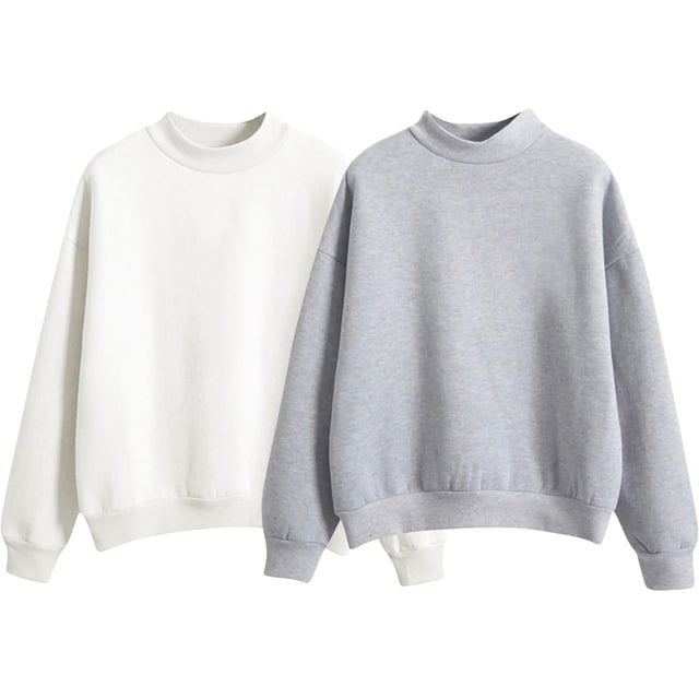 Two Piece Solid Color Fleece Lined For Women Loose And Thick Baseball With Small High Collar For Autumn And Winter.