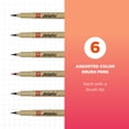 thumbnail image 2 of Sakura Pigma Micron Brush Pens - Archival Black and Colored Ink Pens - For Writing, Drawing, or Journaling - Black and Assorted Colored Ink - Brush Nibs - 6 Pack, 2 of 6