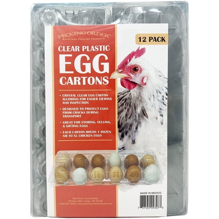 Pecking Order Clear Plastic Egg Cartons - 12 Pack