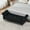 Black, variant on S-HOME Plush Soft Velvet Storage Bench with Crystal Buttons and One Pillow for Cozy Bedroom and Living Room Decor