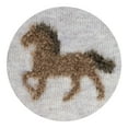 thumbnail image 5 of Horse Socks 2-Pack Fuzzy Horses (Light Blue Heather/Oatmeal Heather, Medium), 5 of 6
