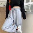 thumbnail image 4 of Yokua Women Drawstring High Waist Sweatpants Hiphop Sports Cinched Bottom Jogger Pants, 4 of 19